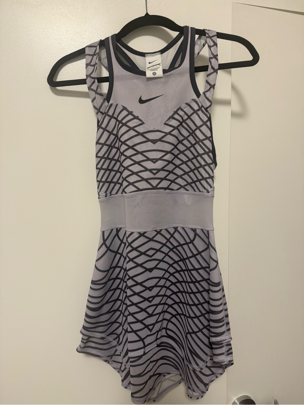 Nike Light Blue Geometric Racerback Tennis Dress